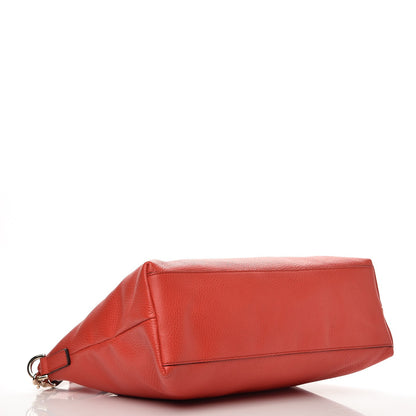 Gucci Calfskin Bamboo Tassel Top Handle Tote Red 5 of 11