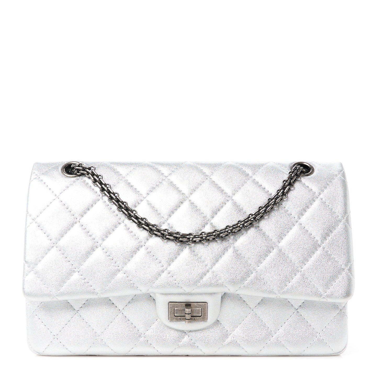 Metallic Lambskin Quilted 2.55 Reissue 226 Flap Silver