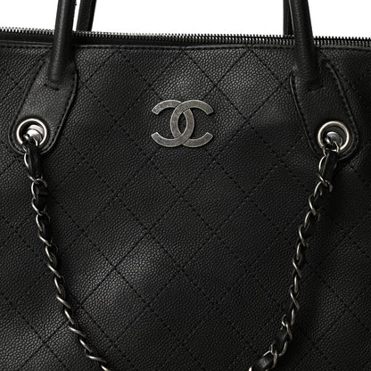 Chanel Grained Vegetal Calfskin Urban Shopping Tote Black 9 of 11