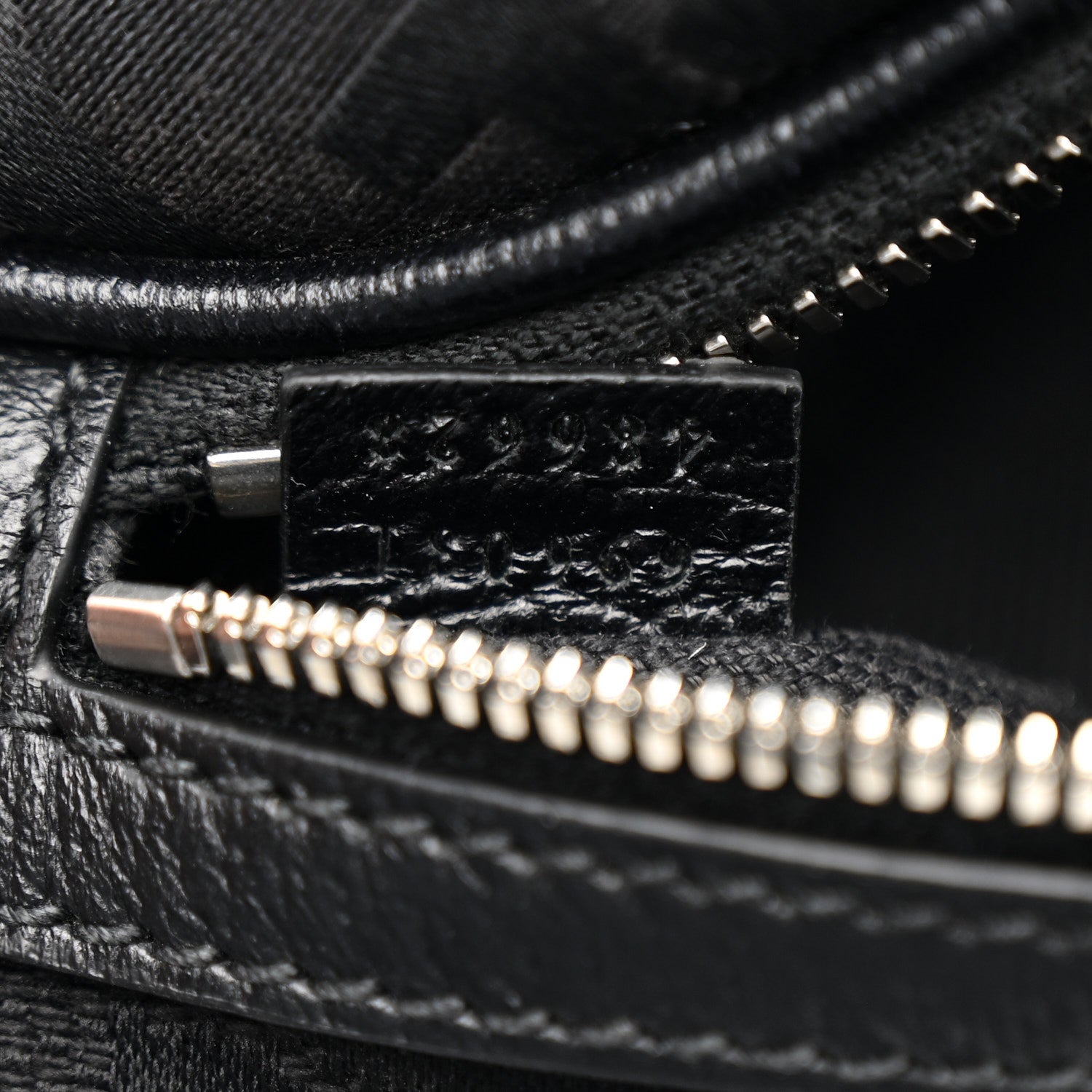 Gucci Monogram Jumbo GG Textured Dollar Calfskin Web Belt Bag Black 7 of 12