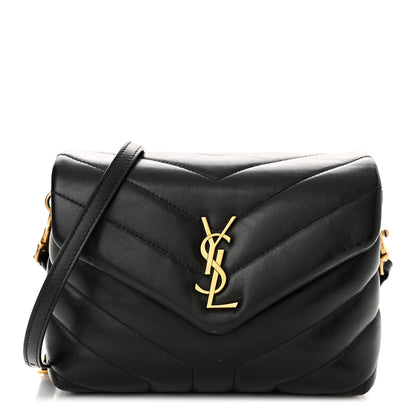 Saint Laurent Calfskin Y Quilted Monogram Toy Loulou Crossbody Bag Black 1 of 12