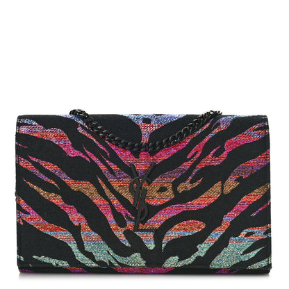 Saint Laurent Tiger Burnout Monogram Chain Wallet Multicolor 1 of 11