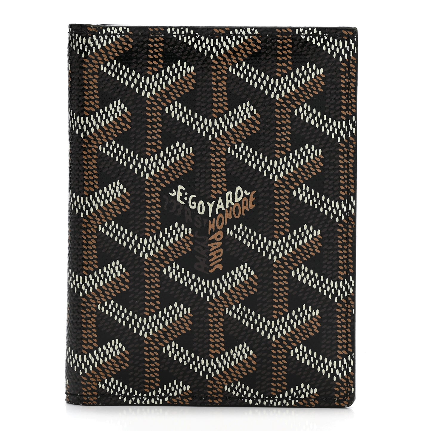Goyardine Saint Marc Folding Card Case Black Gold