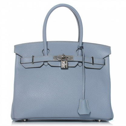 Hermes Togo Birkin 30 Bleu Lin 1 of 10