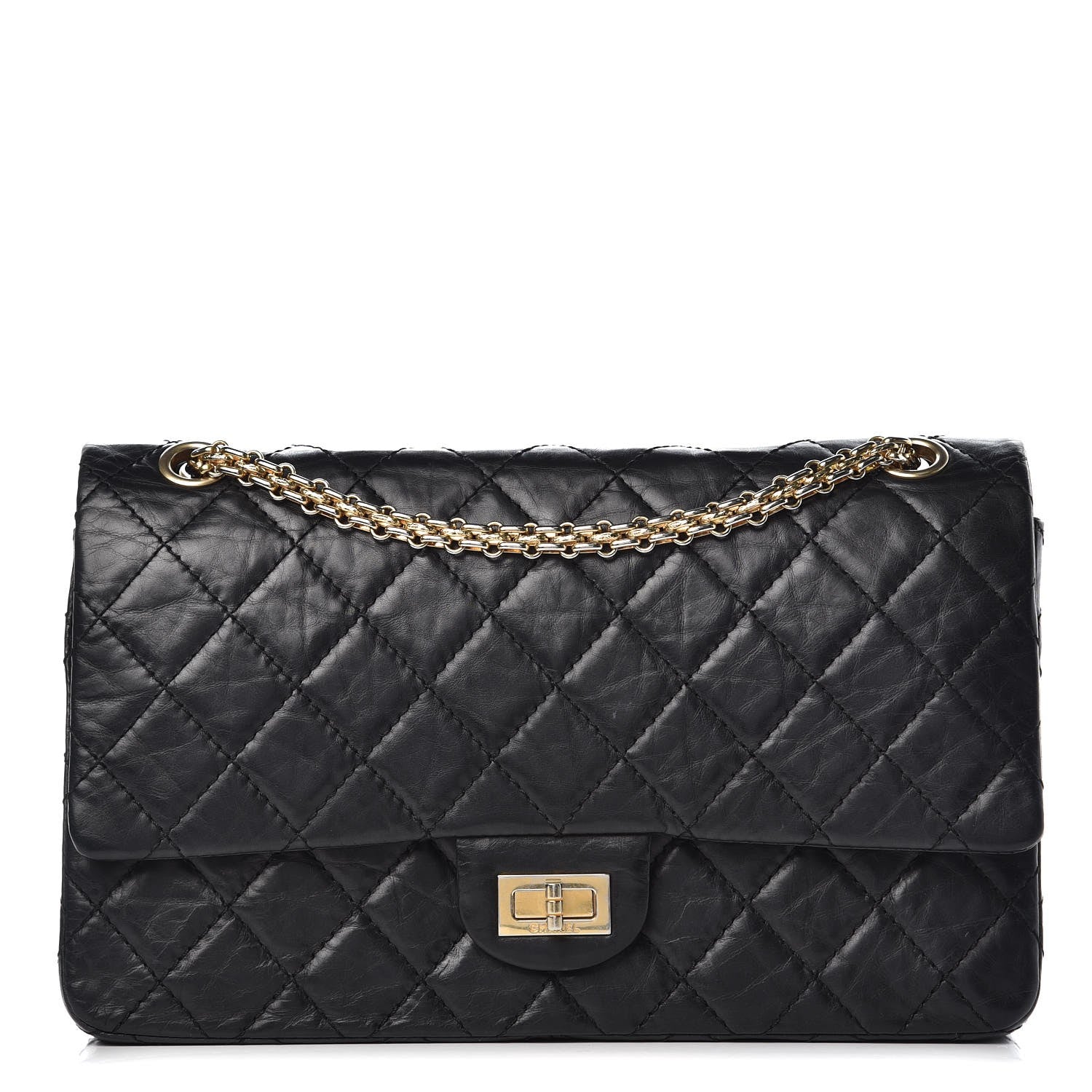 Chanel Aged Calfskin Quilted 50th Anniversary 2.55 Reissue 226 Flap Black 1 of 10