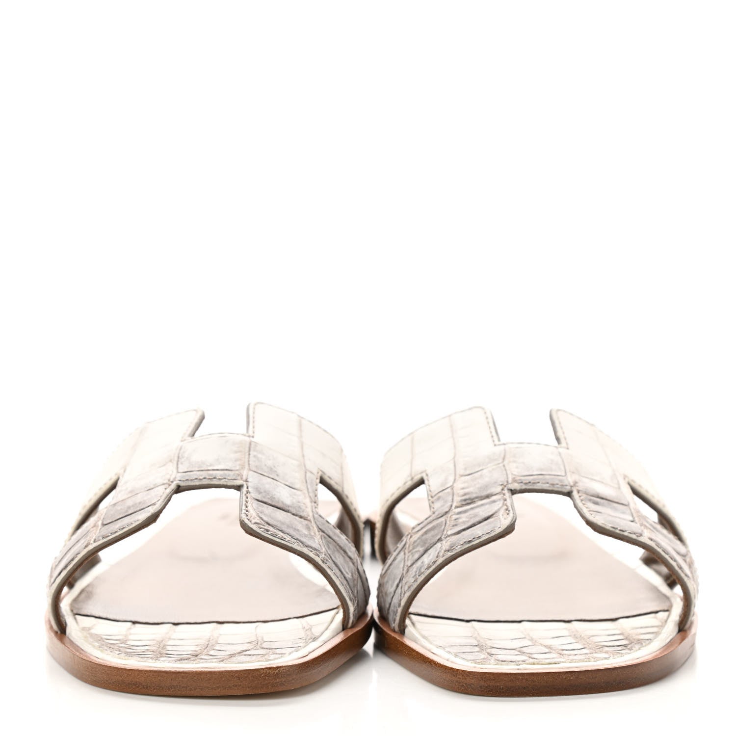 Hermes Matte Niloticus Crocodile Himalaya Oran Sandals 36 Blanc 2 of 9