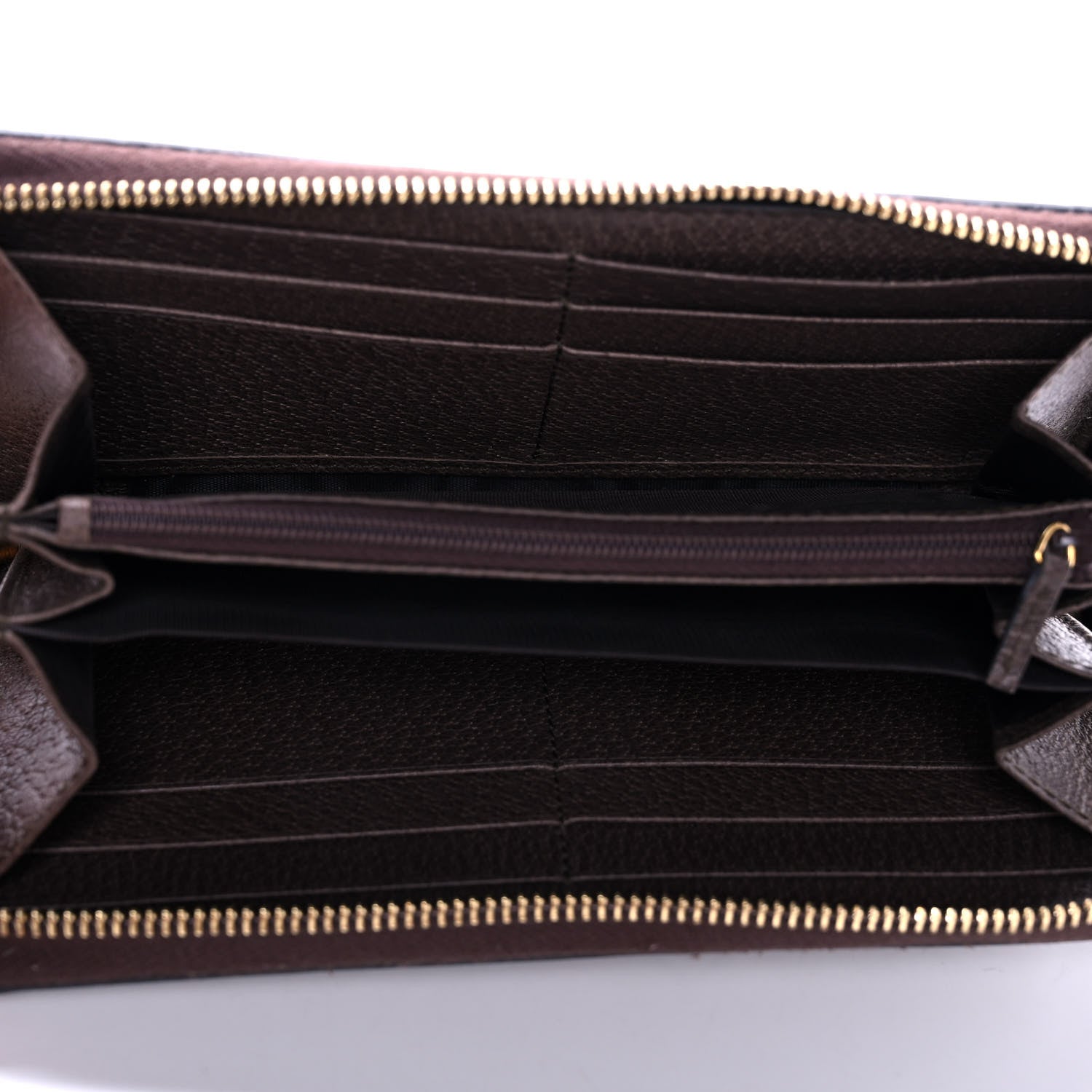 Gucci GG Supreme Monogram Web Ophidia Zip Around Wallet Brown 5 of 12