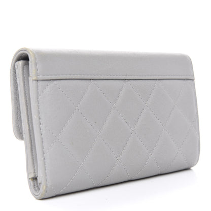Chanel Lambskin Quilted CC Box Flap Wallet Grey 3 of 11