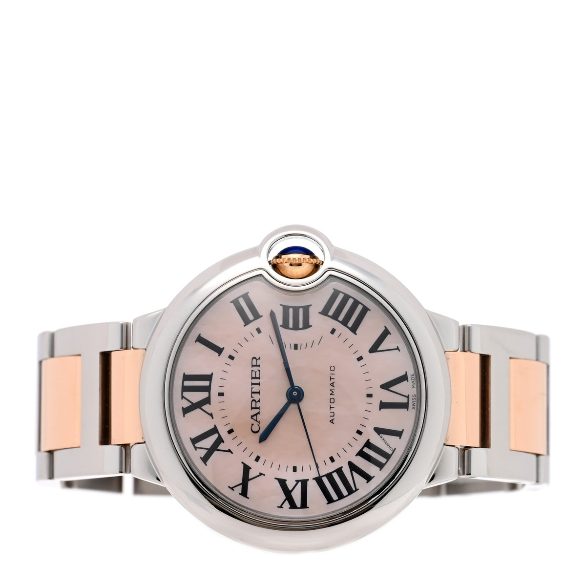 Cartier Stainless Steel 18K Yellow Gold Pink Mother of Pearl 36mm Ballon Bleu De Cartier Automatic Watch 2 of 4