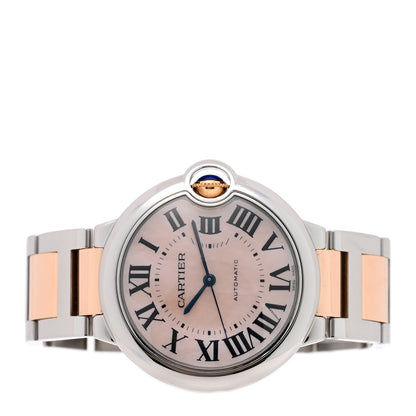 Cartier Stainless Steel 18K Yellow Gold Pink Mother of Pearl 36mm Ballon Bleu De Cartier Automatic Watch 2 of 4