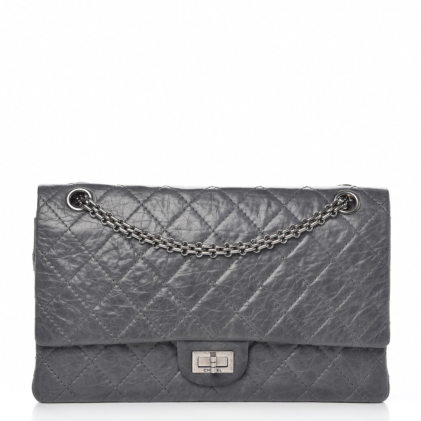 Aged Calfskin Quilted 50th Anniversary 2.55 Reissue Flap 226 Grey