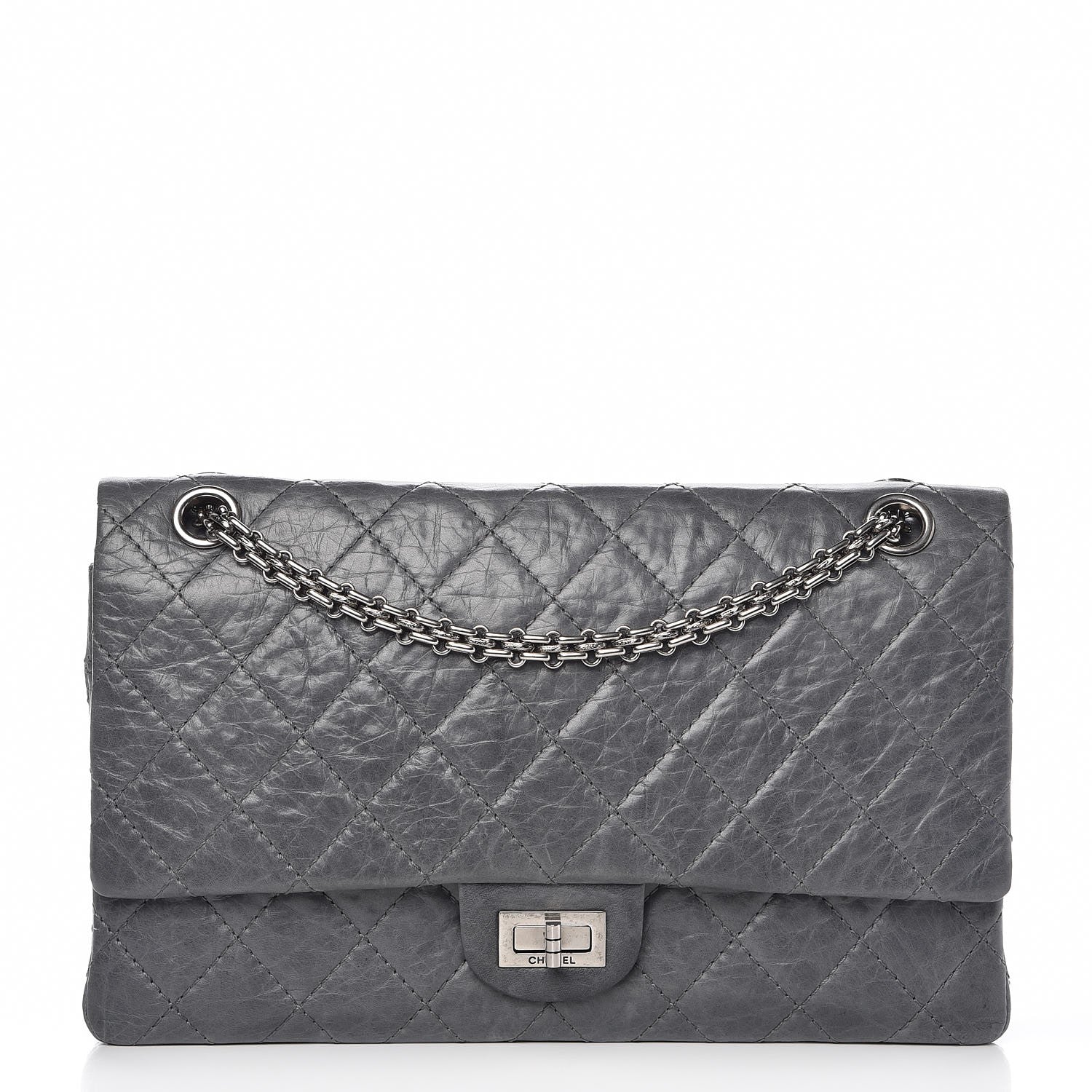 Chanel Aged Calfskin Quilted 50th Anniversary 2.55 Reissue Flap 226 Grey 1 of 13