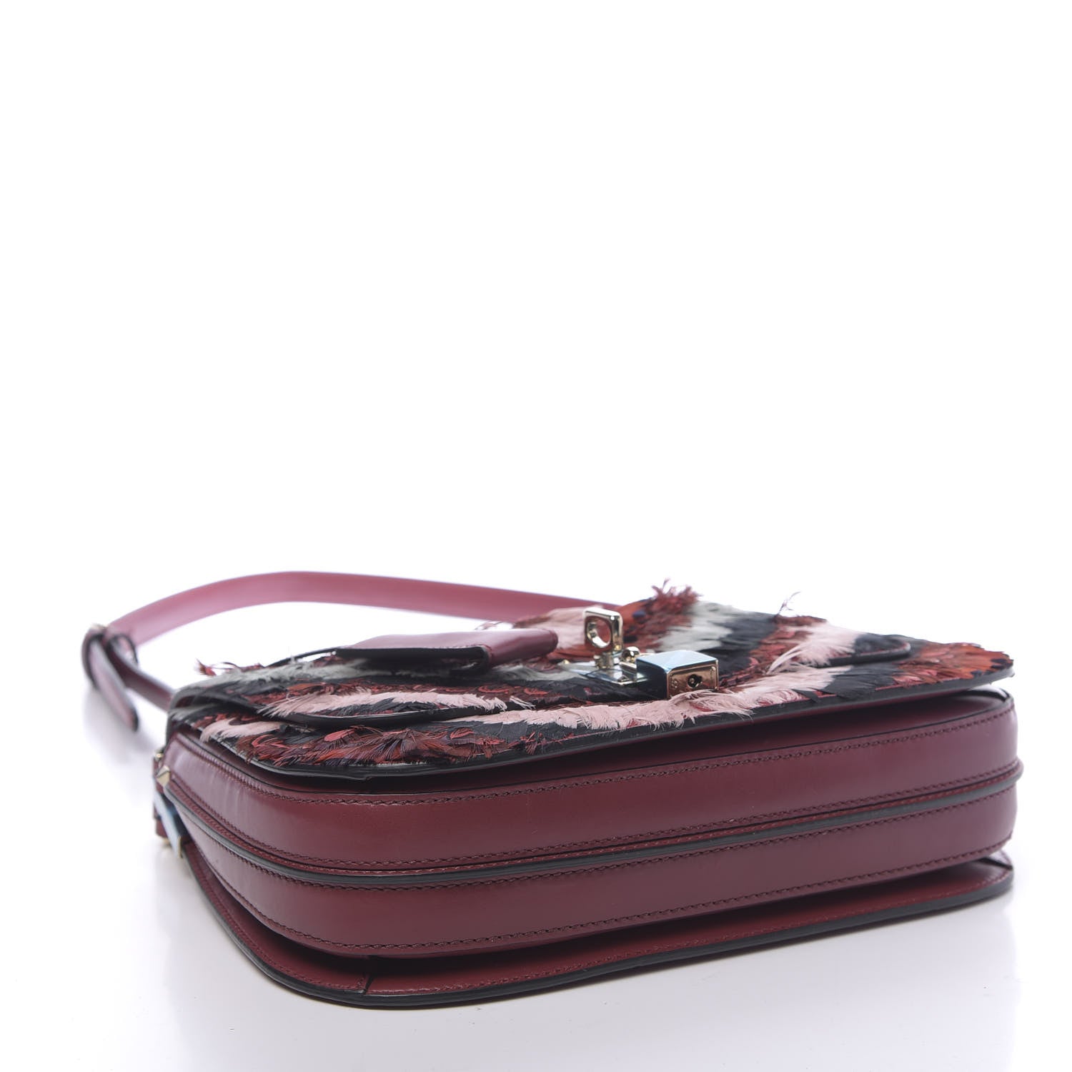 Valentino Garavani Calfskin Piper Feather Joylock Flap Messenger Bag Red 4 of 9