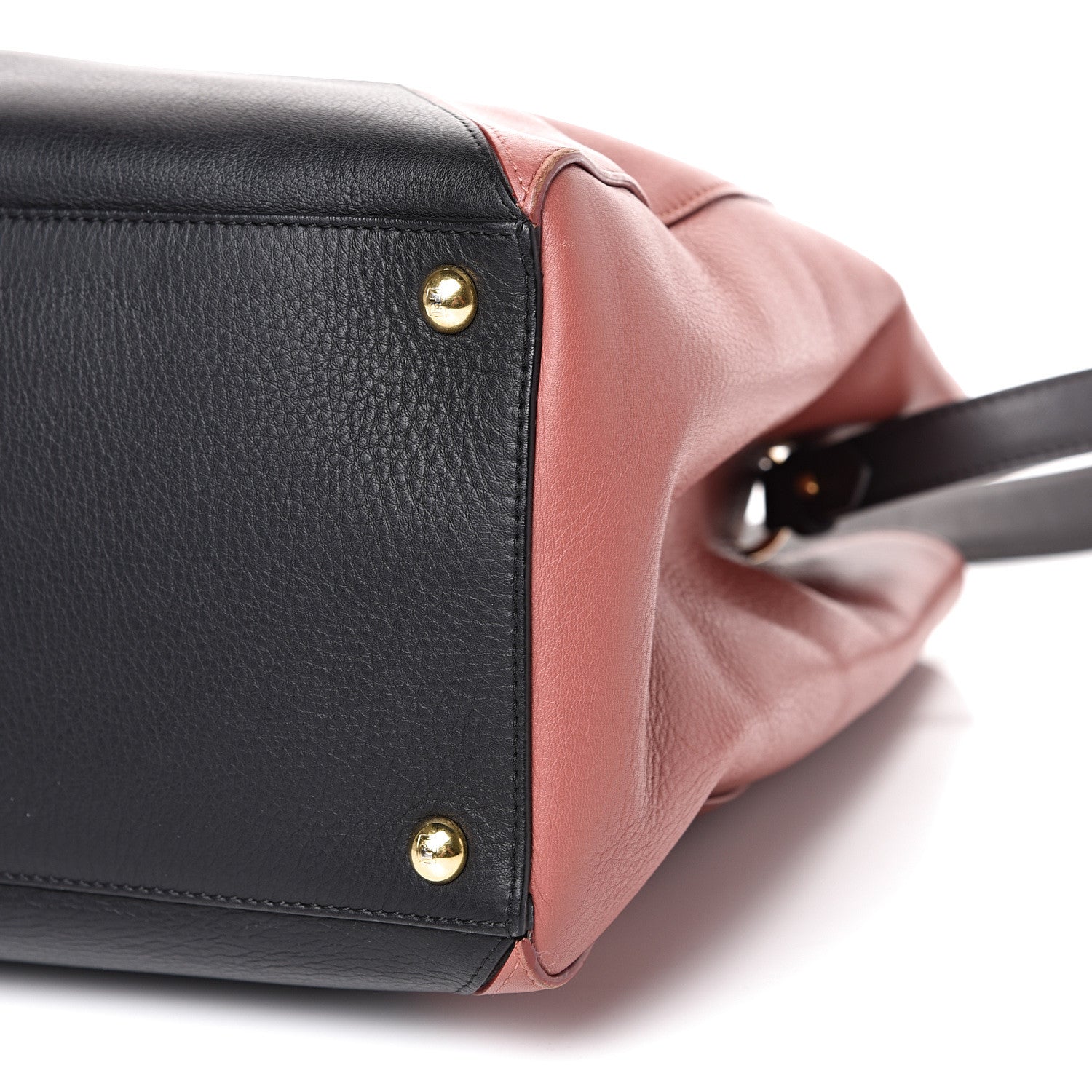 Fendi Calfskin Colorblock Regular 2Jours Tote Grigio Blush Currant Red 9 of 13