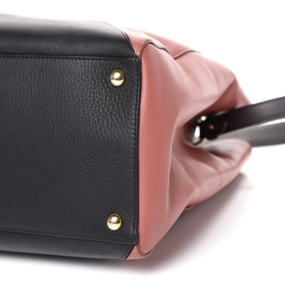 Fendi Calfskin Colorblock Regular 2Jours Tote Grigio Blush Currant Red 9 of 13