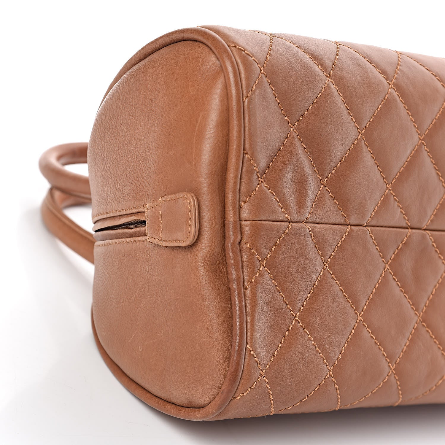 Chanel Calfskin Quilted Small Bowler Brown 20 of 23