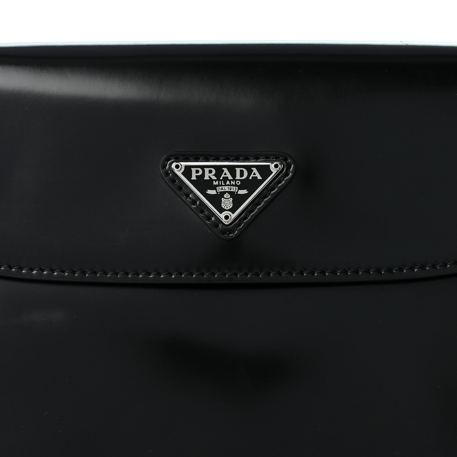 Prada Spazzolato Cleo Flap Shoulder Bag Black 8 of 10