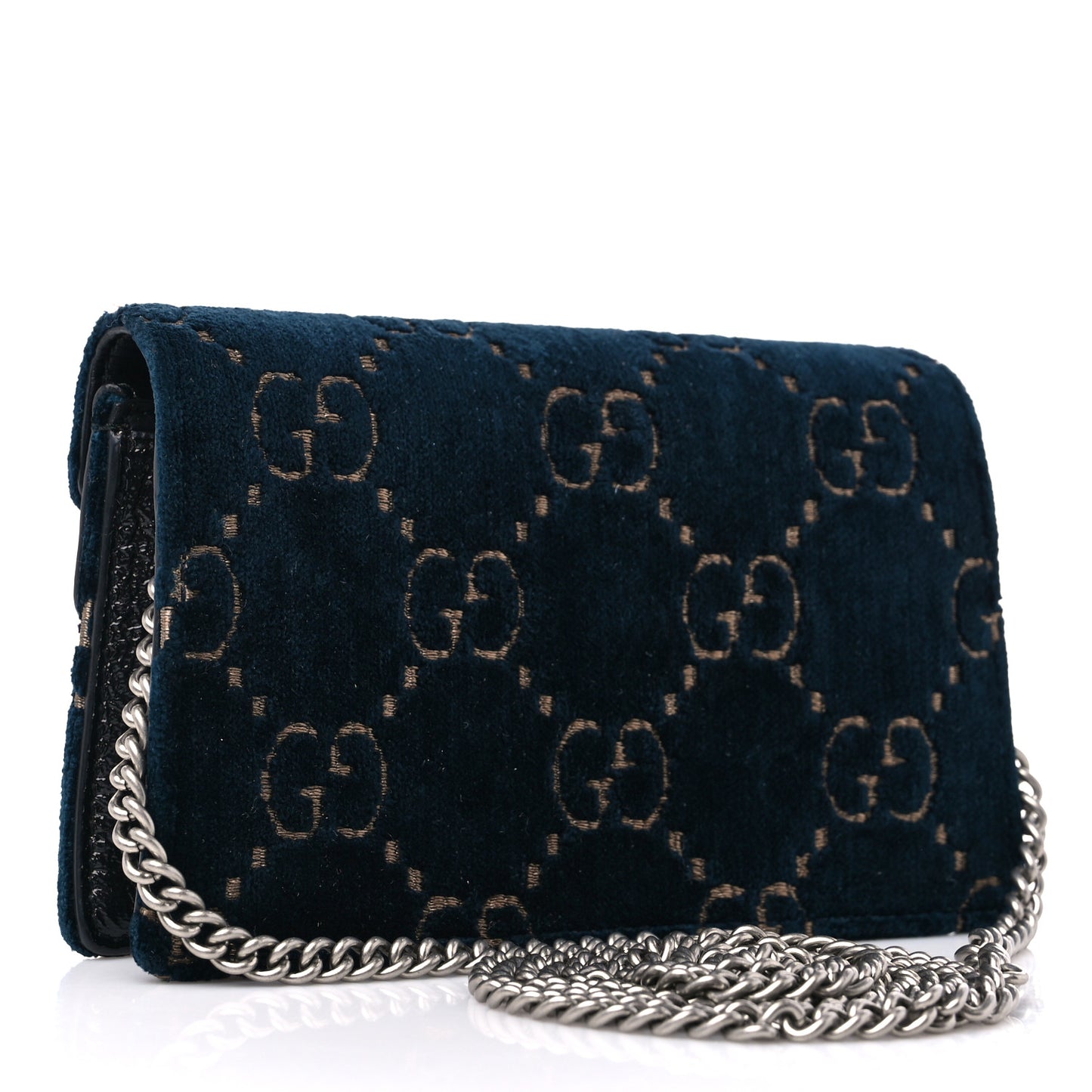 Velvet GG Monogram Super Mini Dionysus Shoulder Bag Blue Beige Black