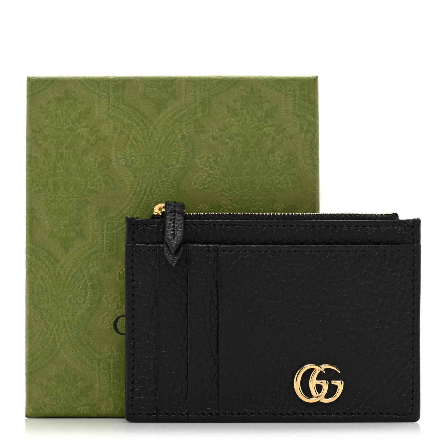 Gucci Dollar Calfskin GG Marmont Coin Case Card Holder Black 11 of 11