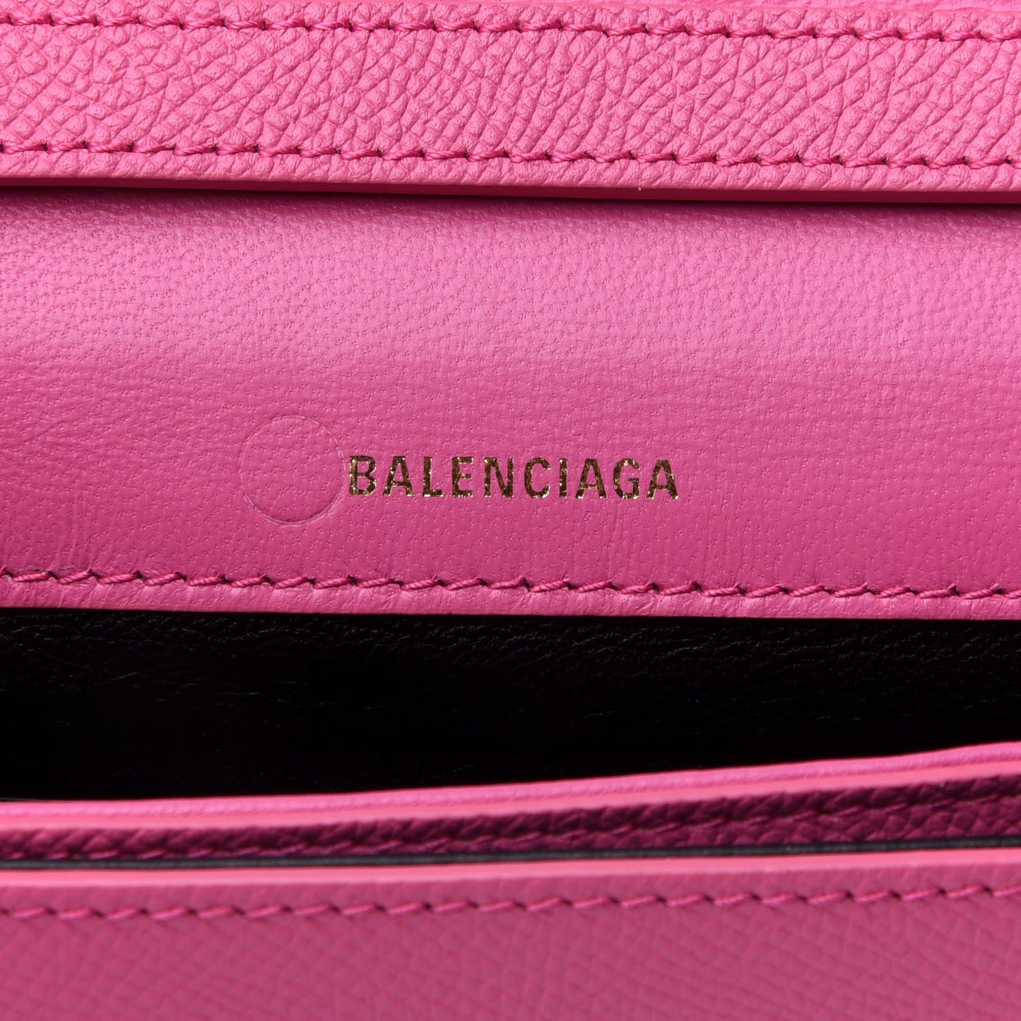 Signature Grained Calfskin Logo Print Ville Day Bag XS Rose Bubblegum Black