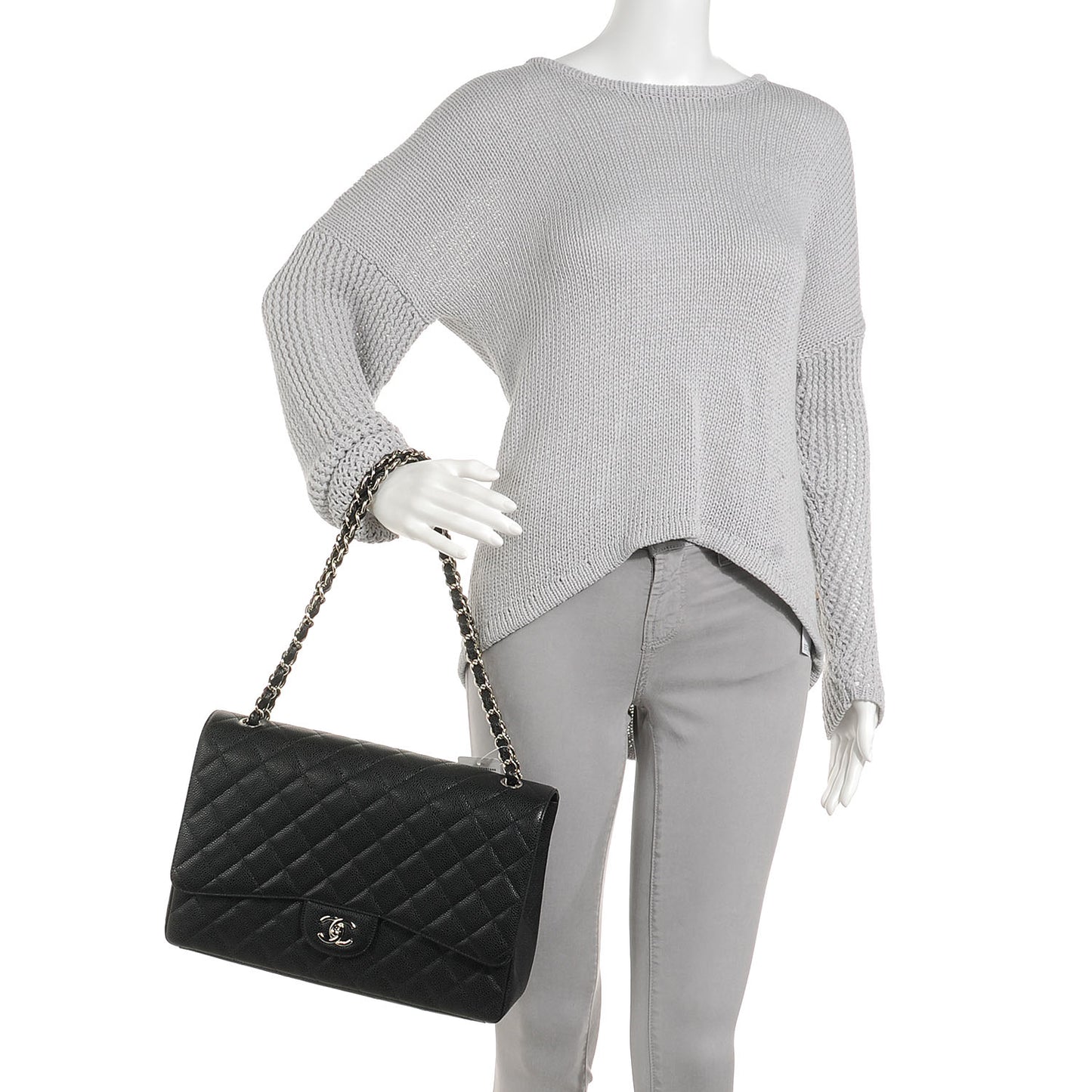 Caviar Maxi Single Flap Black