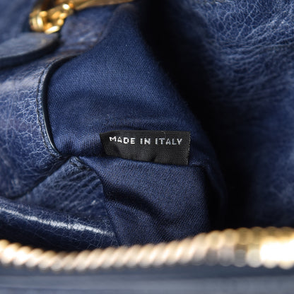 Miu Miu Vitello Shine Top Handle Satchel Bleuette 10 of 15