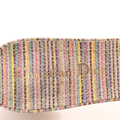Christian Dior Lurex Romance Embroidered Dway 40mm Slide Sandals 36.5 Metal Multicolor 8 of 10