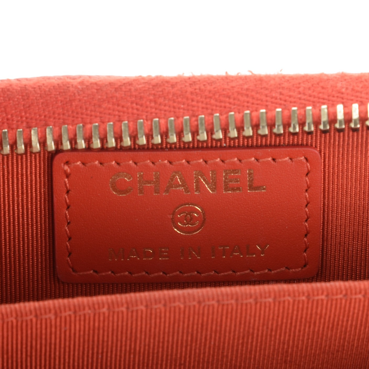 Pearly Caviar Quilted Zip Coin Purse Orange