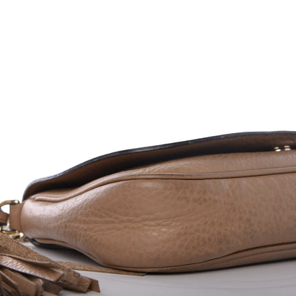 Gucci Pebbled Calfskin Medium Soho Flap Crossbody Camelia 7 of 10