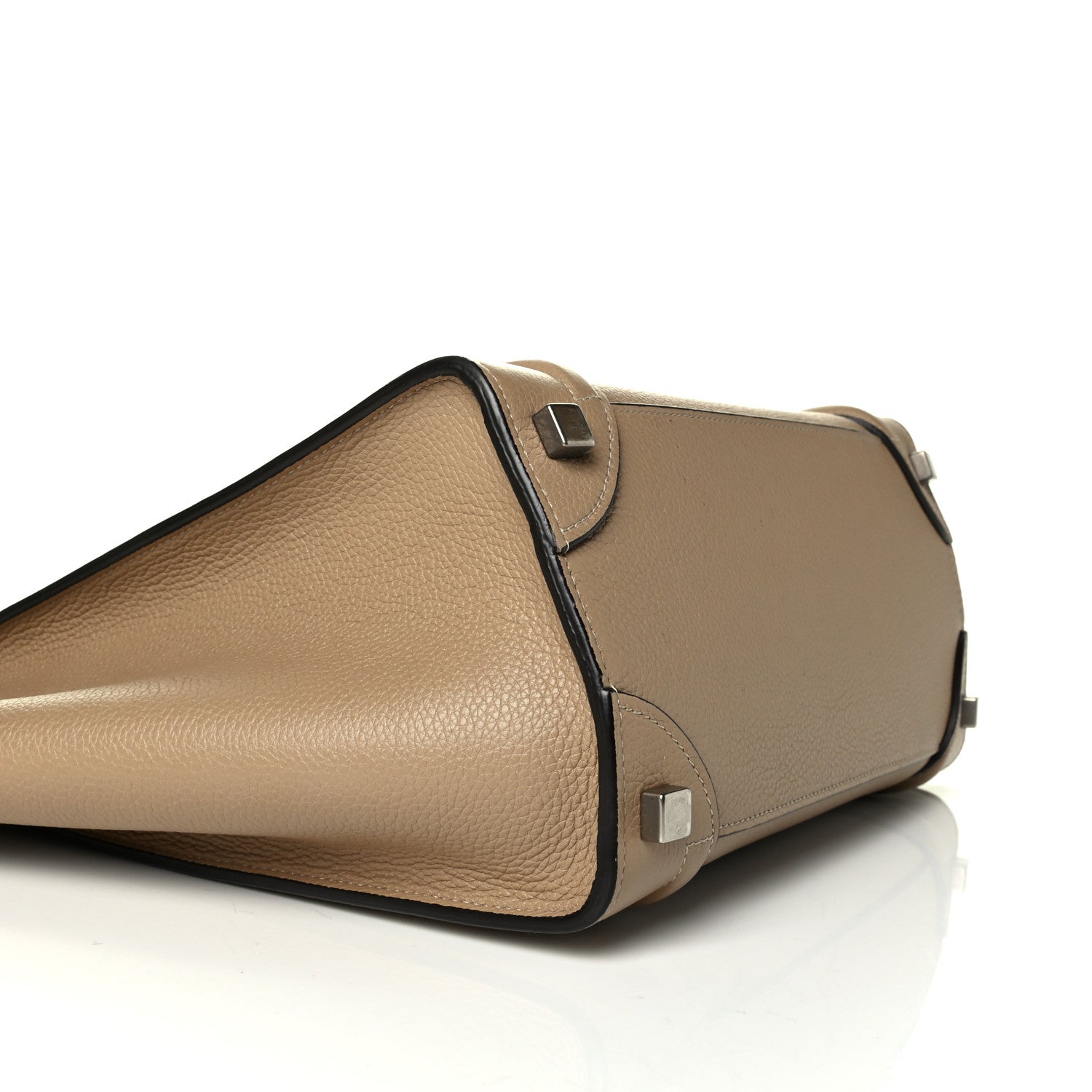 Celine Drummed Calfskin Micro Luggage Dune 5 of 7