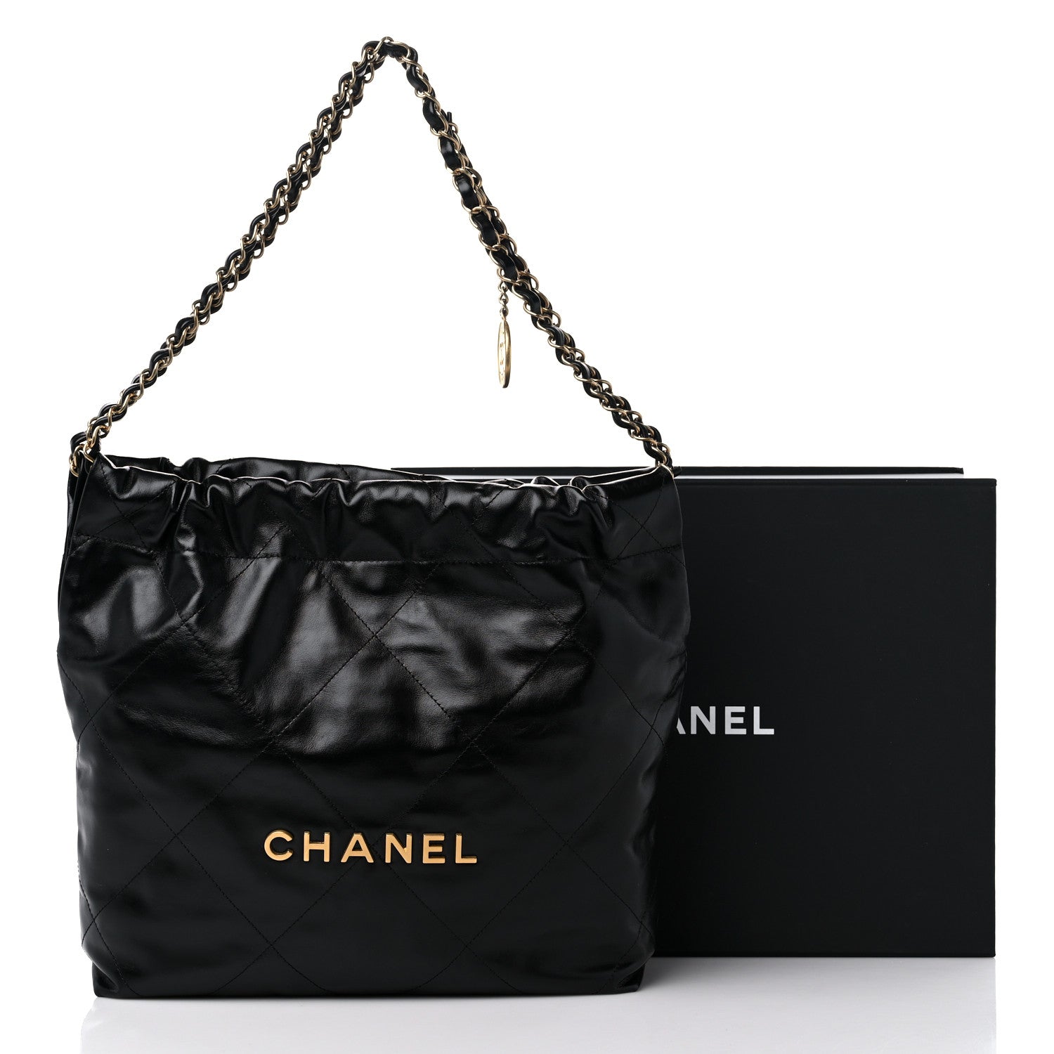 Chanel Shiny Calfskin Quilted Small Chanel 22 Black 11 of 11