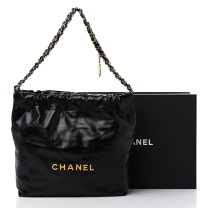 Chanel Shiny Calfskin Quilted Small Chanel 22 Black 11 of 11