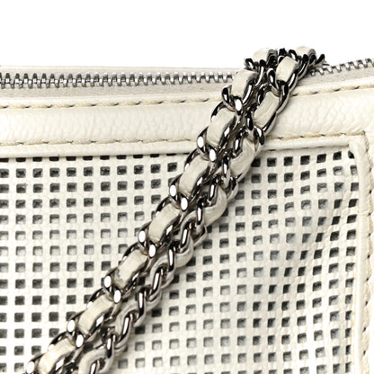 Chanel Caviar Perforated Pulley Shoulder Bag White 13 of 18