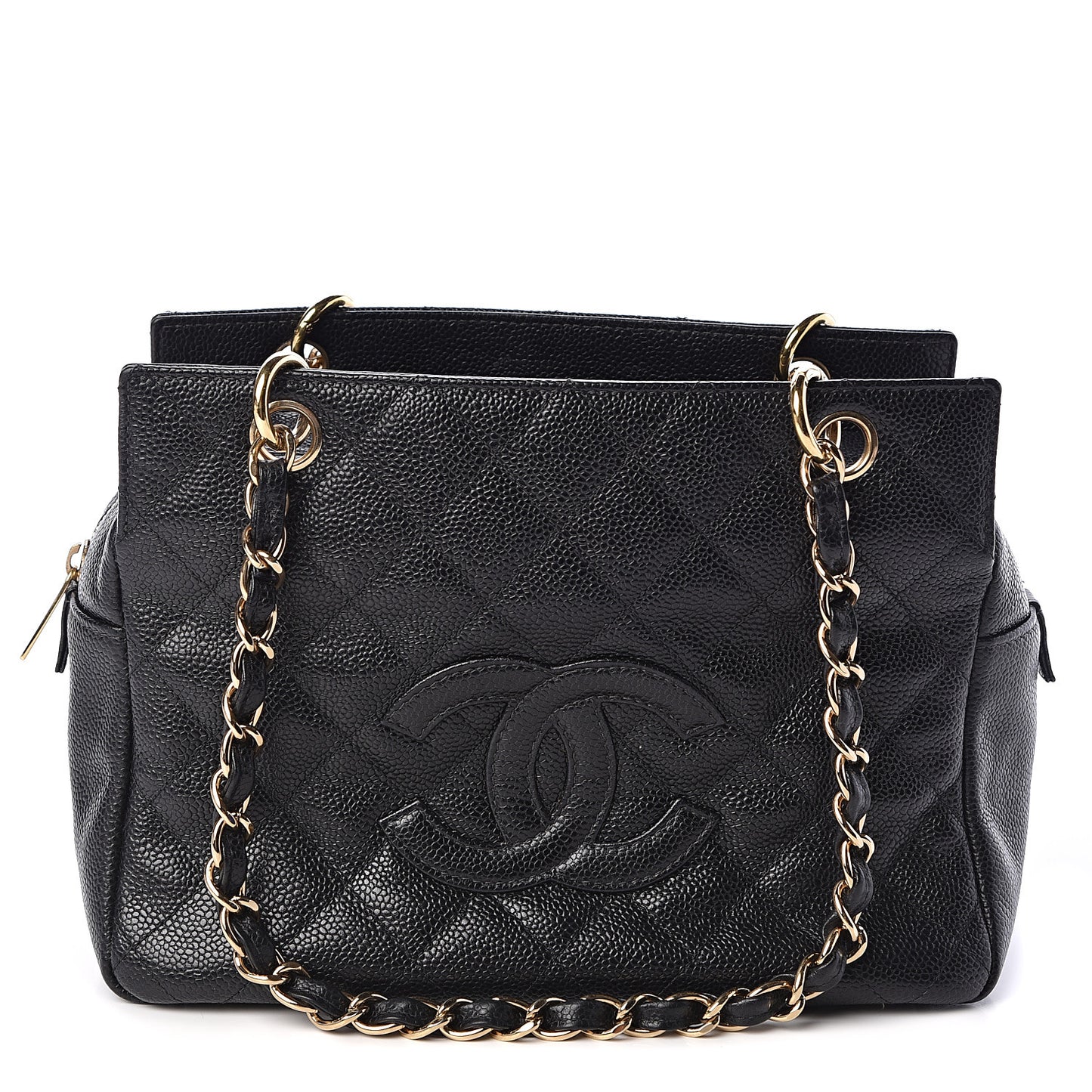 Caviar Quilted Petit Timeless Tote PTT Black