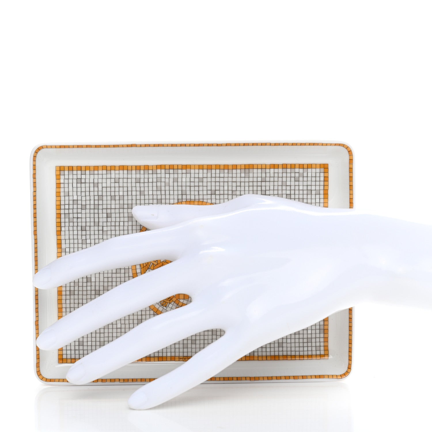 Hermes Porcelain Mosaique au 24 Gold Sushi Plate 2 of 7