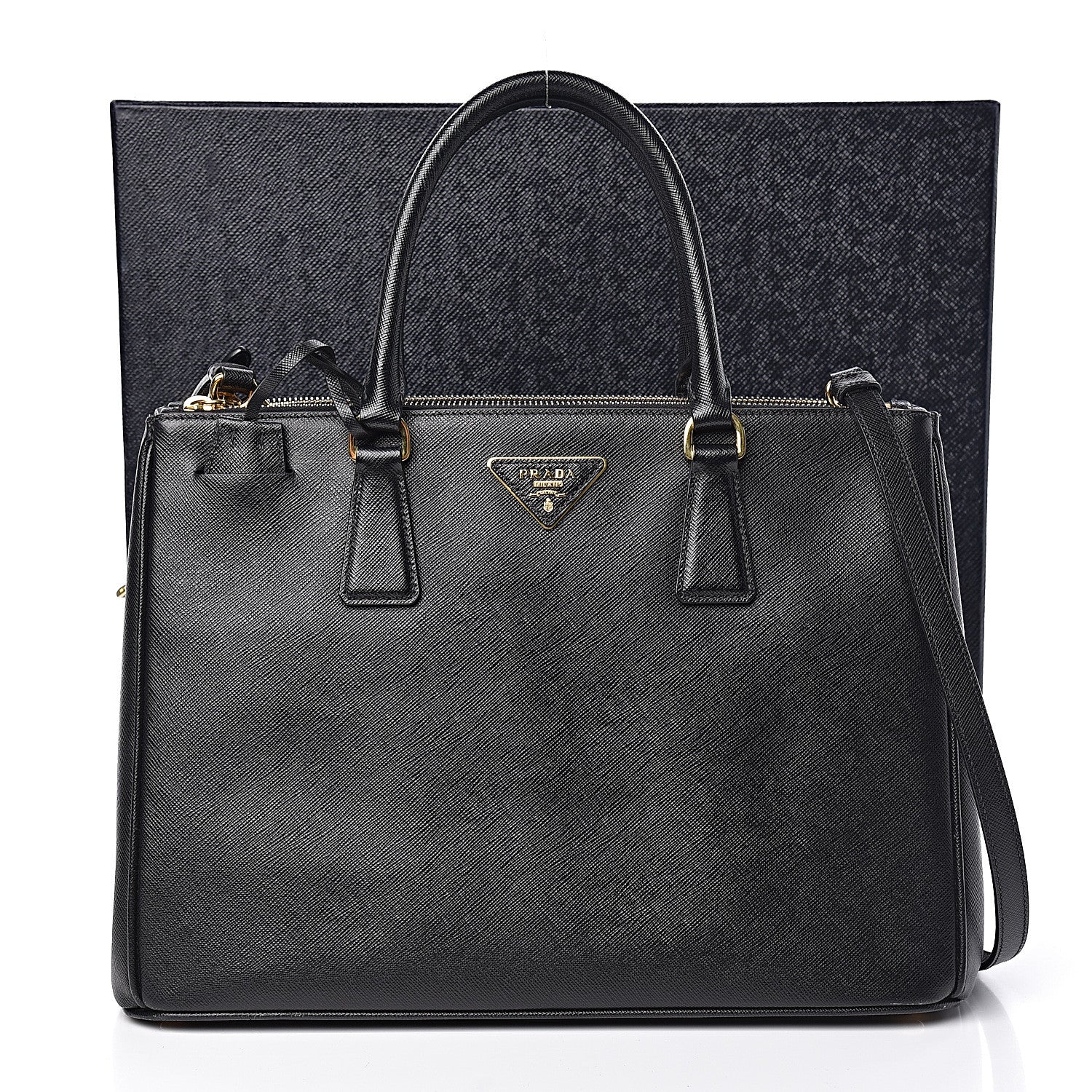 Prada Saffiano Medium Galleria Double Zip Tote Black 9 of 9