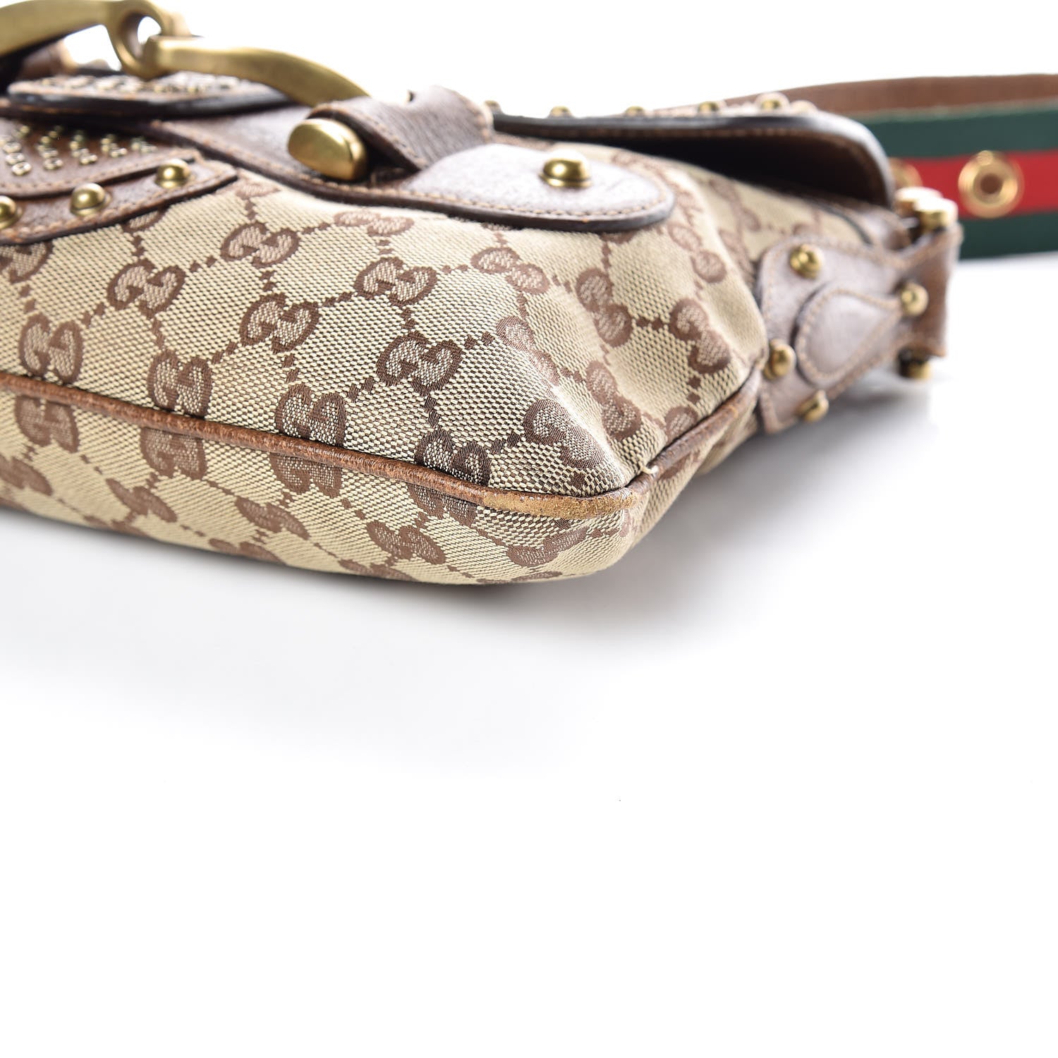 Gucci Monogram Studded Pelham Runway Flap Bag Brown 8 of 11