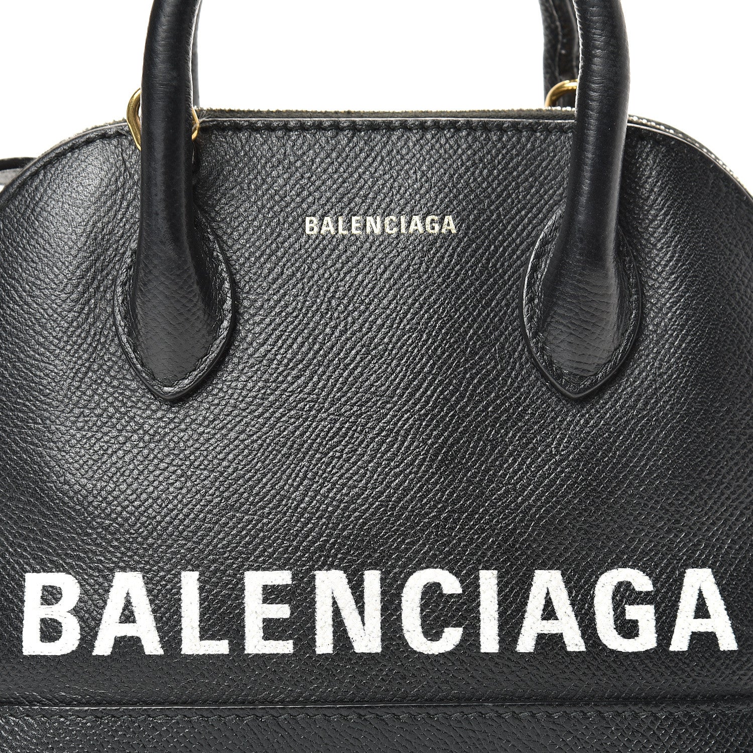 Balenciaga Signature Grained Calfskin XXS Ville Top Handle Bag Black White 8 of 13