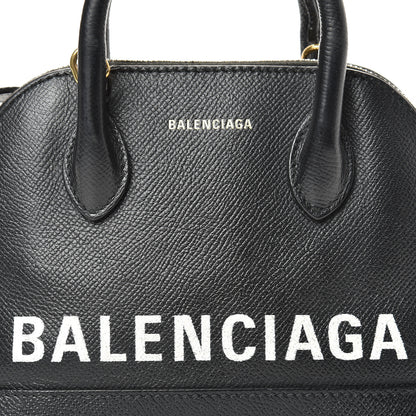Balenciaga Signature Grained Calfskin XXS Ville Top Handle Bag Black White 8 of 13