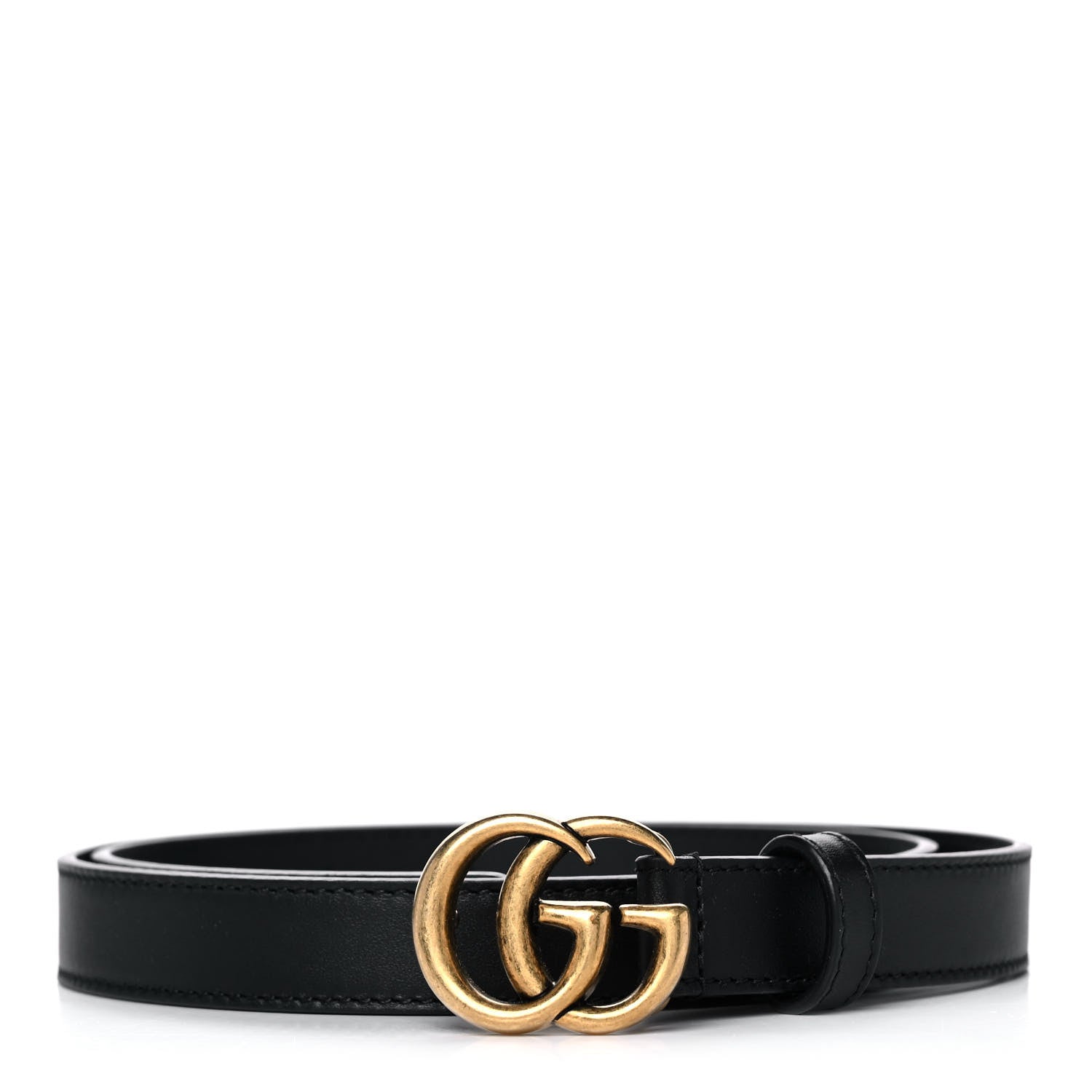 Gucci Calfskin Double G 20mm Belt 75 30 Black 1 of 8
