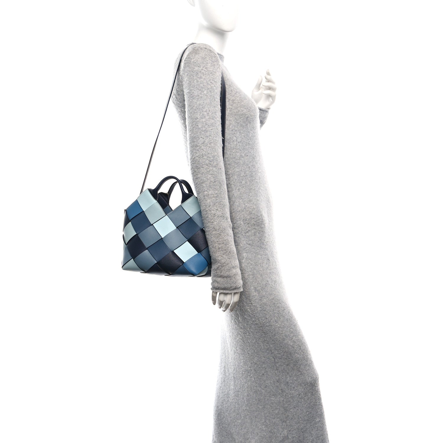 Loewe Calfskin Woven Small The Surplus Collection Basket Bag Steel Crystal 2 of 11