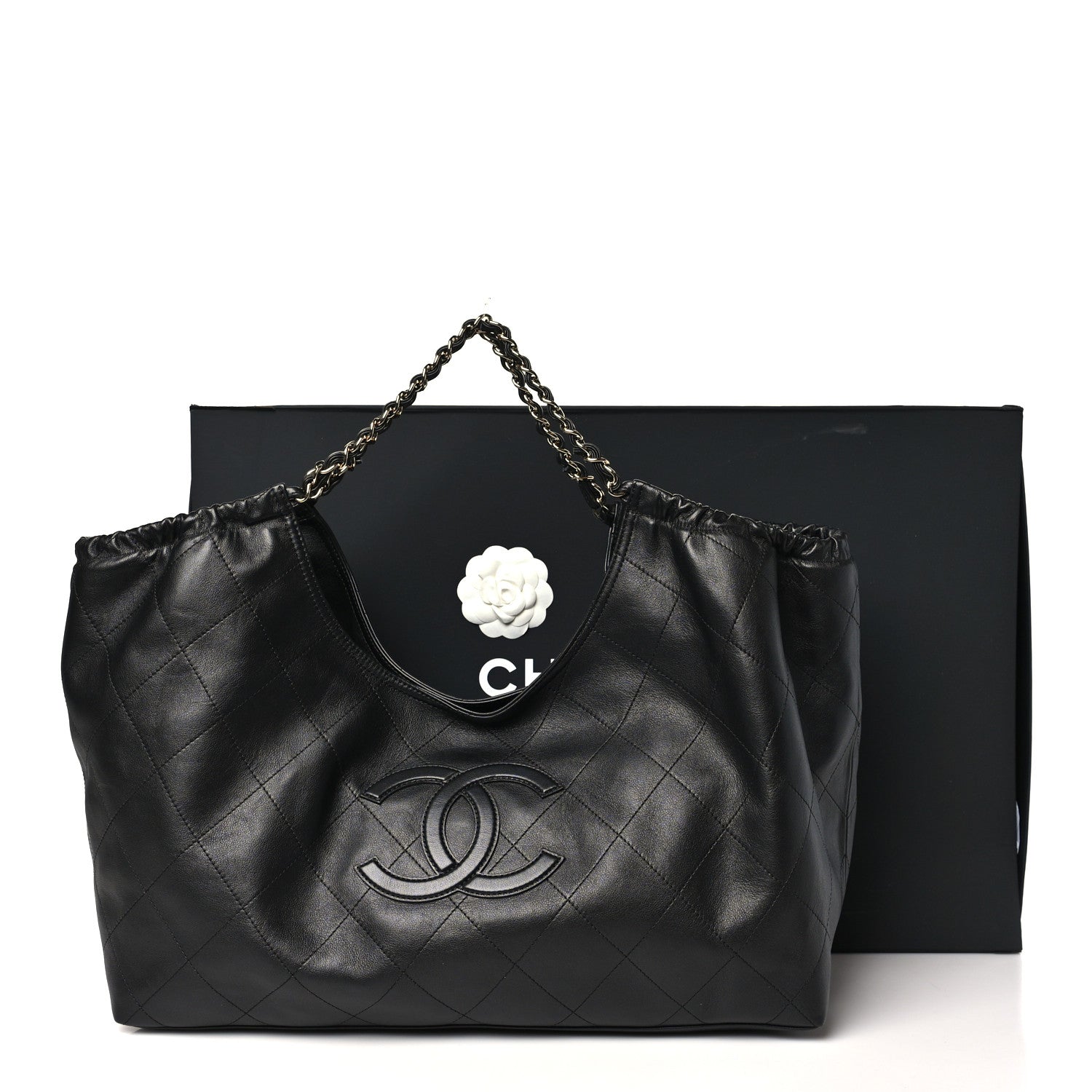 Chanel Lambskin Quilted Neo Cabas Shopping Tote Black 12 of 12