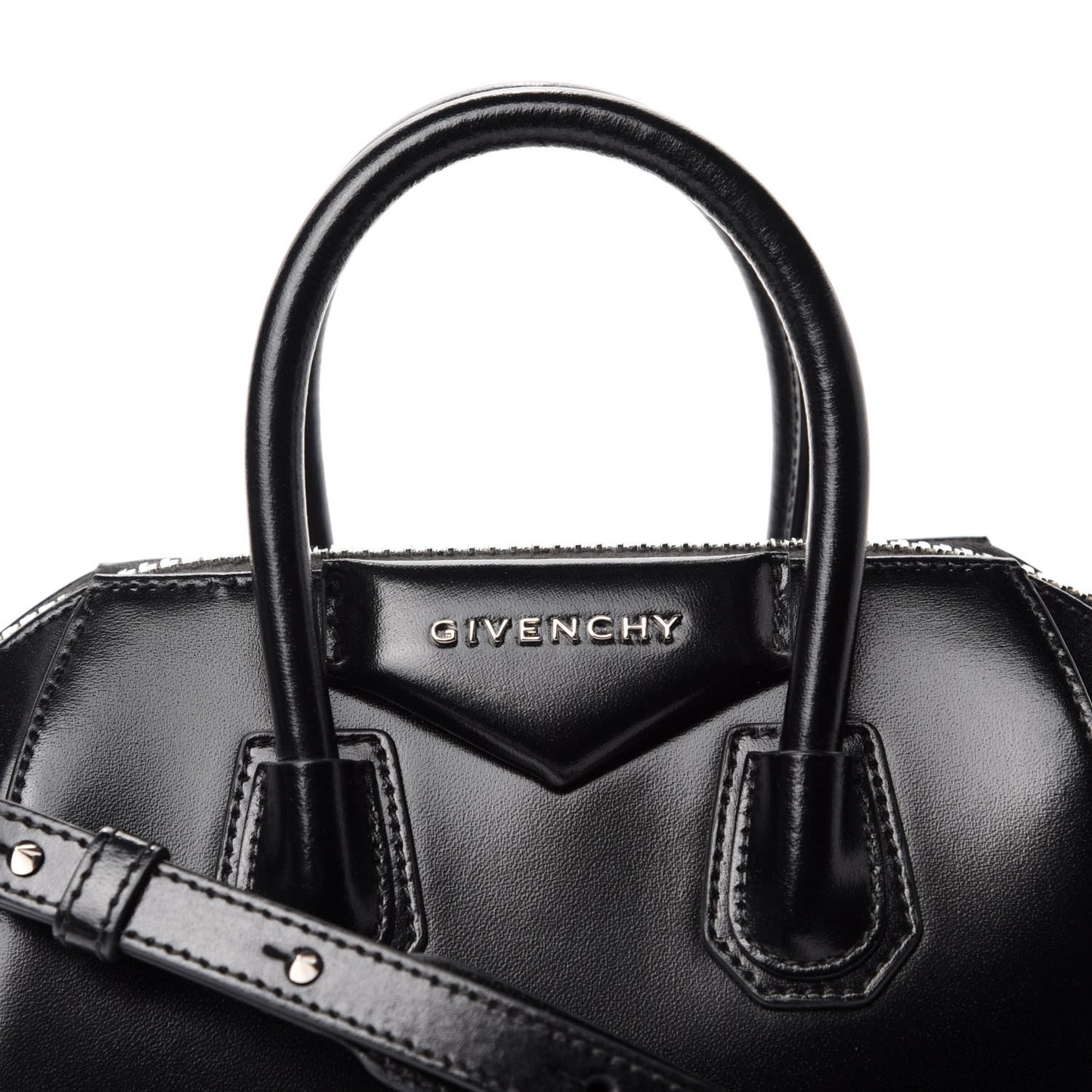 Shiny Lord Calfskin Mini Antigona Black
