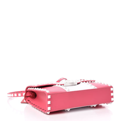 Valentino Garavani Vitello Colorblock Medium Free Rockstud Flip Lock Crossbody Bag Shadow Pink Optic White 4 of 10