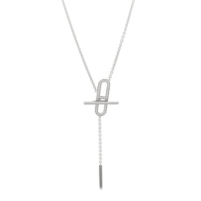 Hermes 18K White Gold Diamond PM Ever Chaine D'Ancre Necklace ST 1 of 5