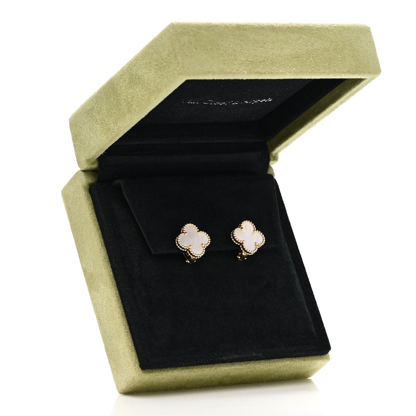 18K Yellow Gold Mother of Pearl Vintage Alhambra Earrings