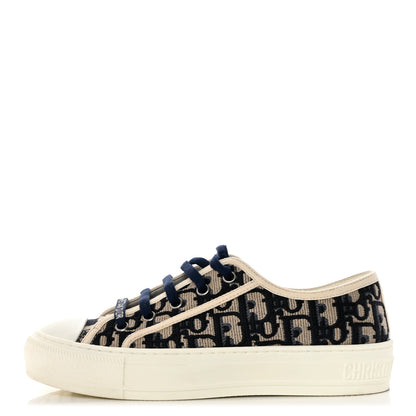 Christian Dior Canvas Oblique Walk'N'Dior Low Top Sneakers 36.5 Deep Blue 1 of 7