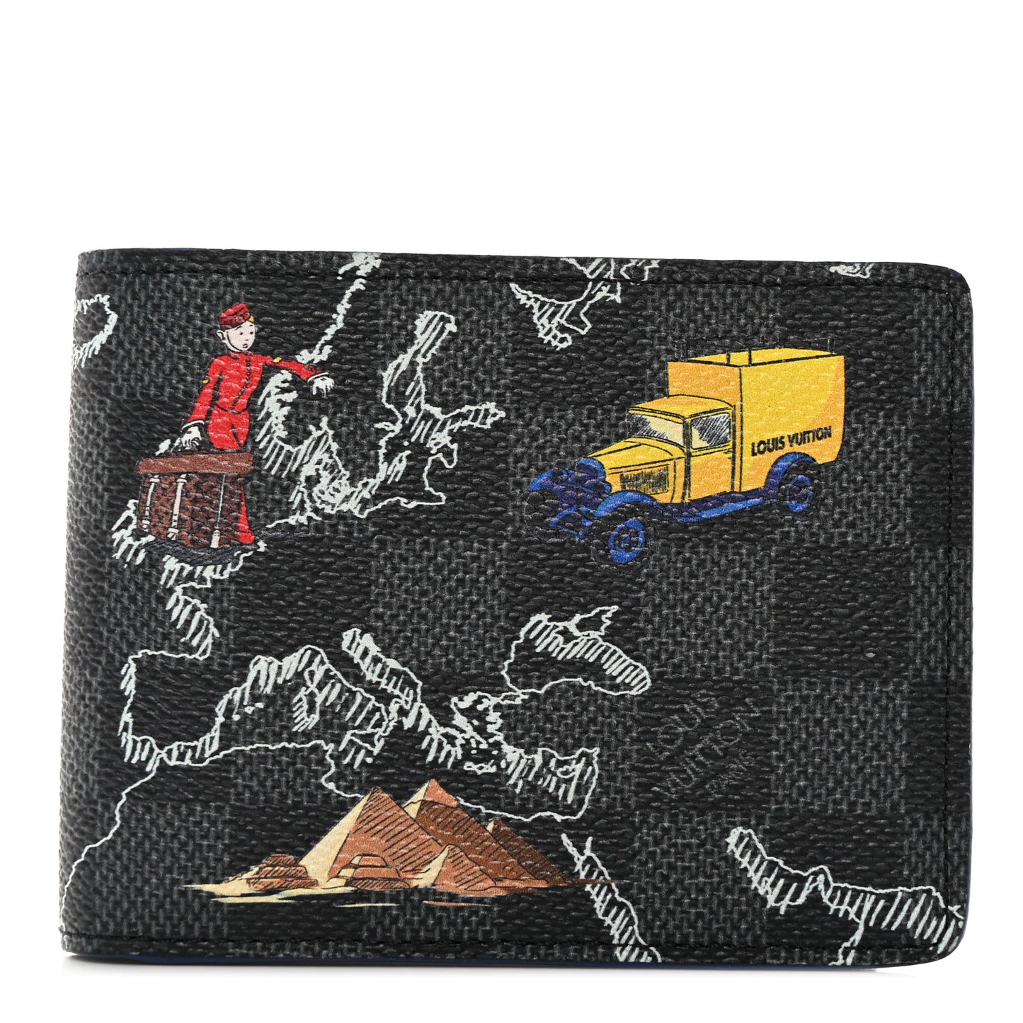 Damier Graphite World Map Slender Wallet
