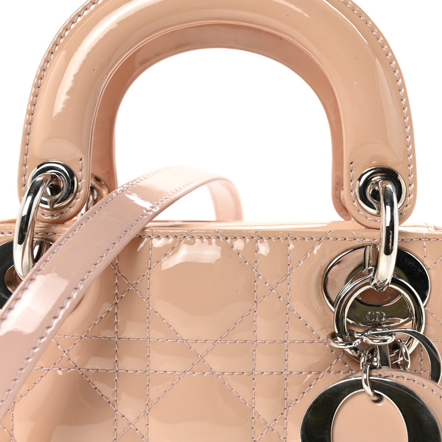 Christian Dior Patent Cannage Mini Lady Dior Rose Clair 7 of 10