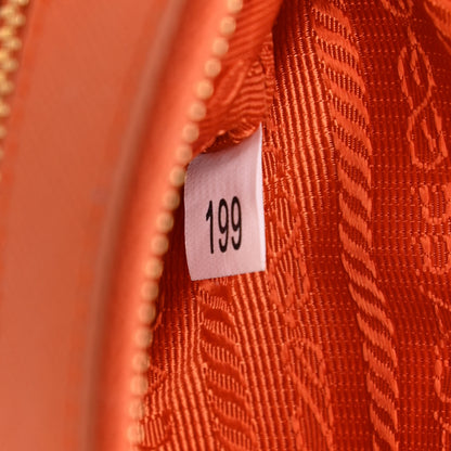 Prada Saffiano Lux Zip Crossbody Bag Papaya 6 of 10